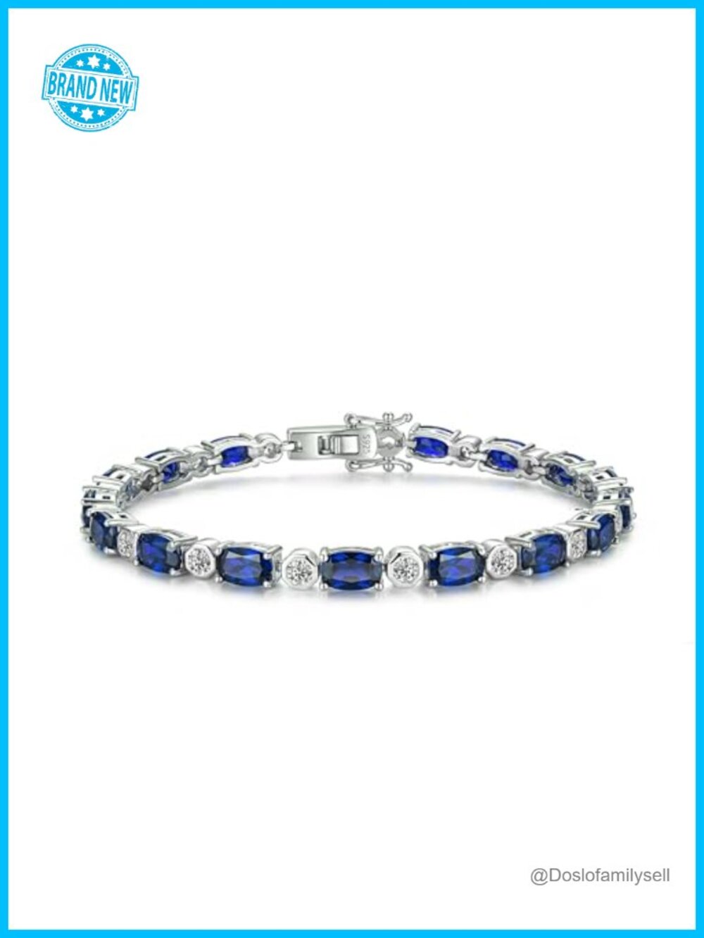 S925 Sterling Silver Birthstone Tennis Bracelet for Women 7.2 Inch